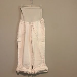 Motherhood maternity white cargo pants M